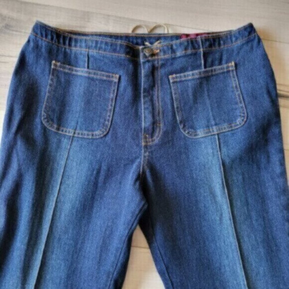 Vintage Y2K Wide Leg Western Denim Jeans Sz 8-9